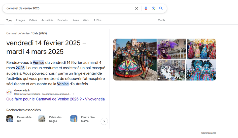 Position 0 sur "Carnaval de Venise 2025"